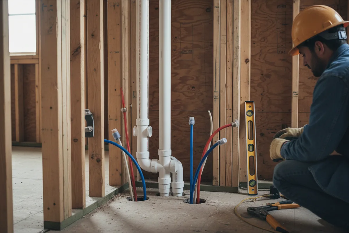 Drain and supply rough-in during Sump Pump Repair in Gladstone